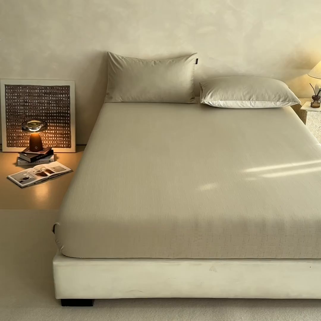 91家纺网 家纺一手货源 找家纺 涵宸家纺 2026新款全棉提花里拉系列单床笠 床笠-凌维-绿