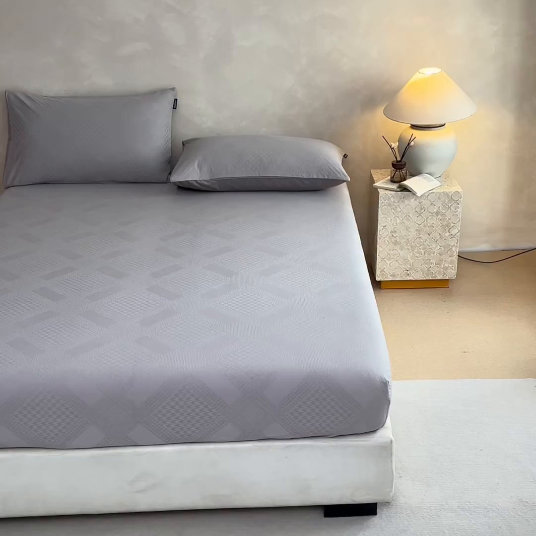 91家纺网 家纺一手货源 找家纺 涵宸家纺 2026新款全棉提花里拉系列单床笠 床笠-千喜格