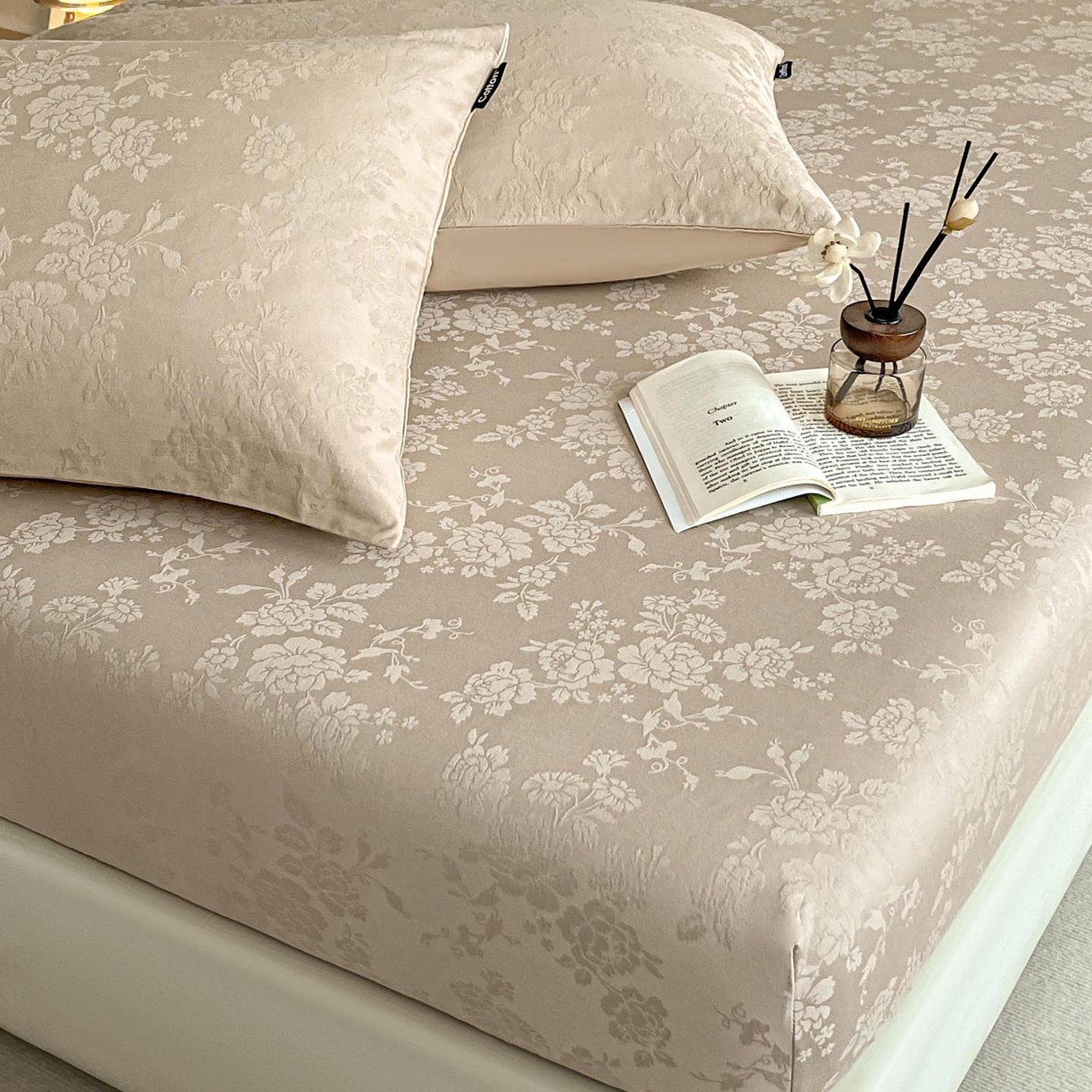 91家纺网 家纺一手货源 找家纺 涵宸家纺 2026新款全棉提花里拉系列单床笠 床笠-山慕色