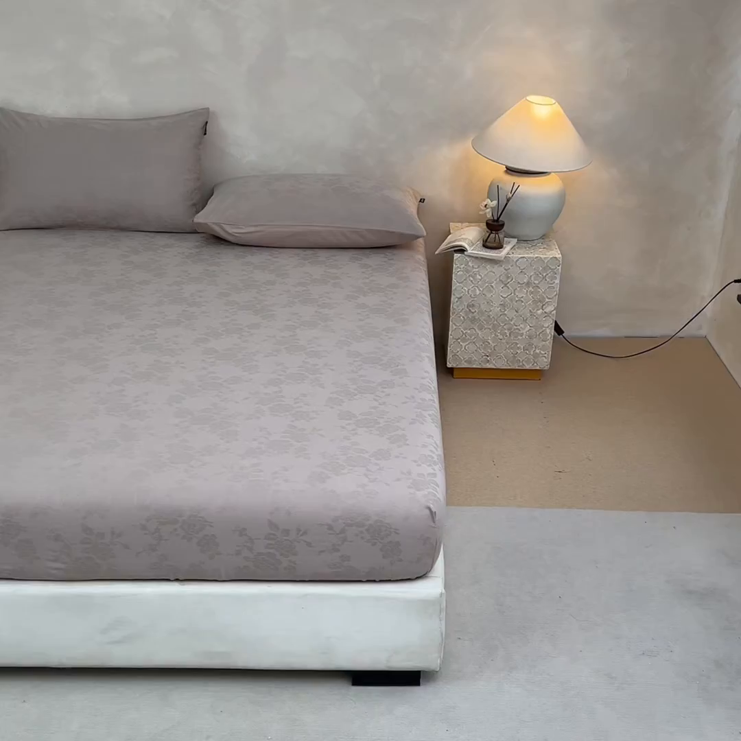 91家纺网 家纺一手货源 找家纺 涵宸家纺 2026新款全棉提花里拉系列单床笠 床笠-山慕色