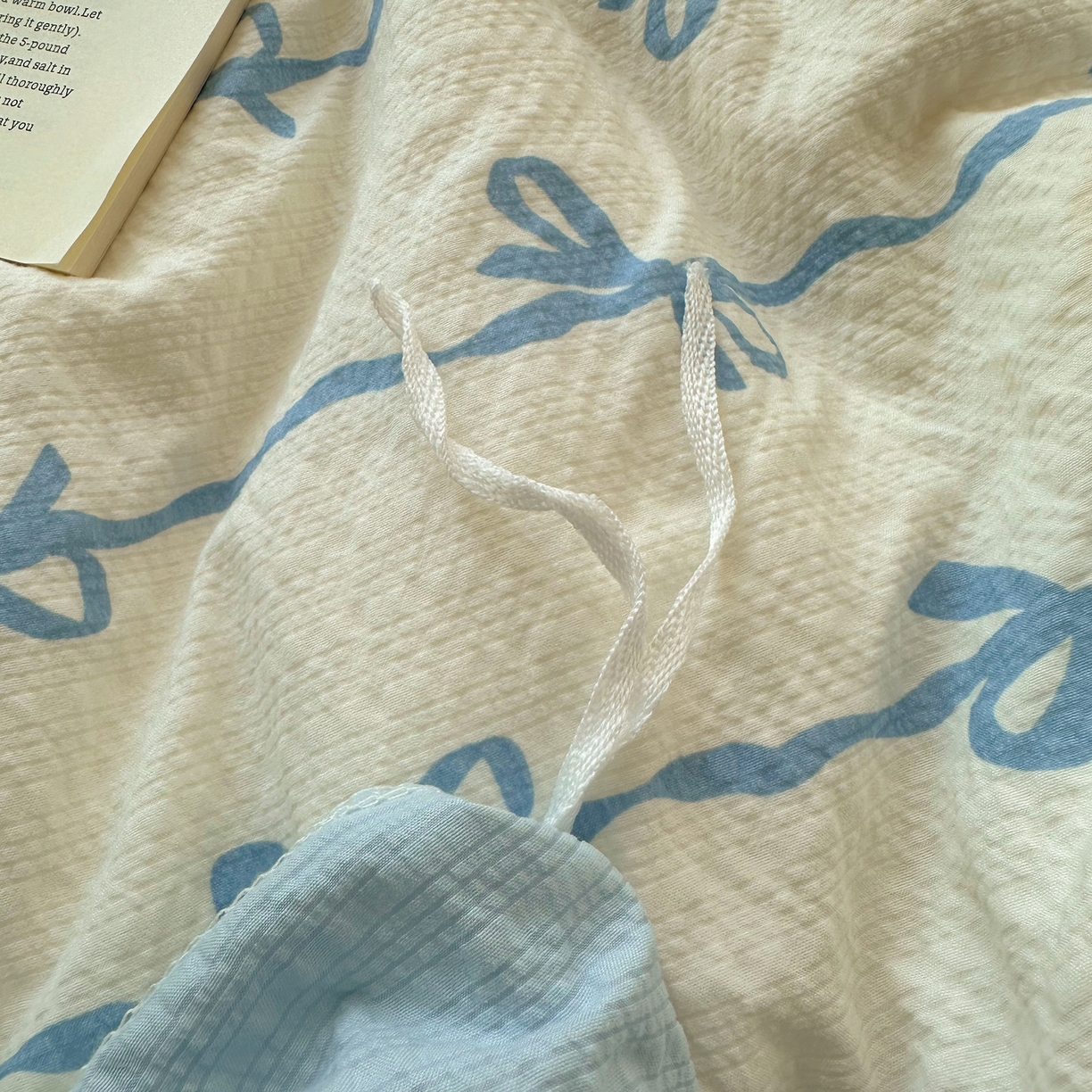 91家纺网 家纺一手货源 找家纺 （总）顾里家纺 2026新款韩系蝴蝶结系带泡芙棉套件四件套  会员-2元 可定制床笠+8元（小四件不做床笠）