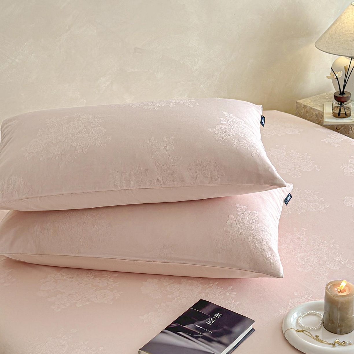 91家纺网 家纺一手货源 找家纺 涵宸家纺 2026新款全棉提花里拉系列单床单 床单-花夕-粉