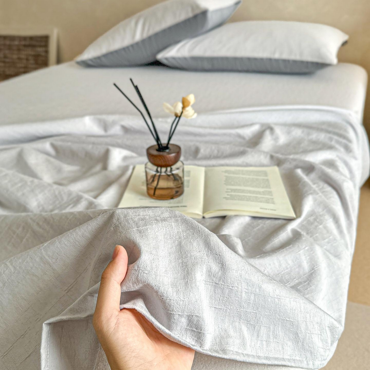 91家纺网 家纺一手货源 找家纺 涵宸家纺 2026新款全棉提花里拉系列单床单 床单-凌维-灰