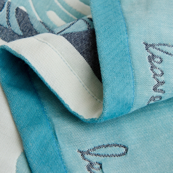 91家纺网 家纺一手货源 找家纺 朴尔家纺-毛巾被 2026新款六层纱布全棉循环小花型枕巾 芭蕉叶语