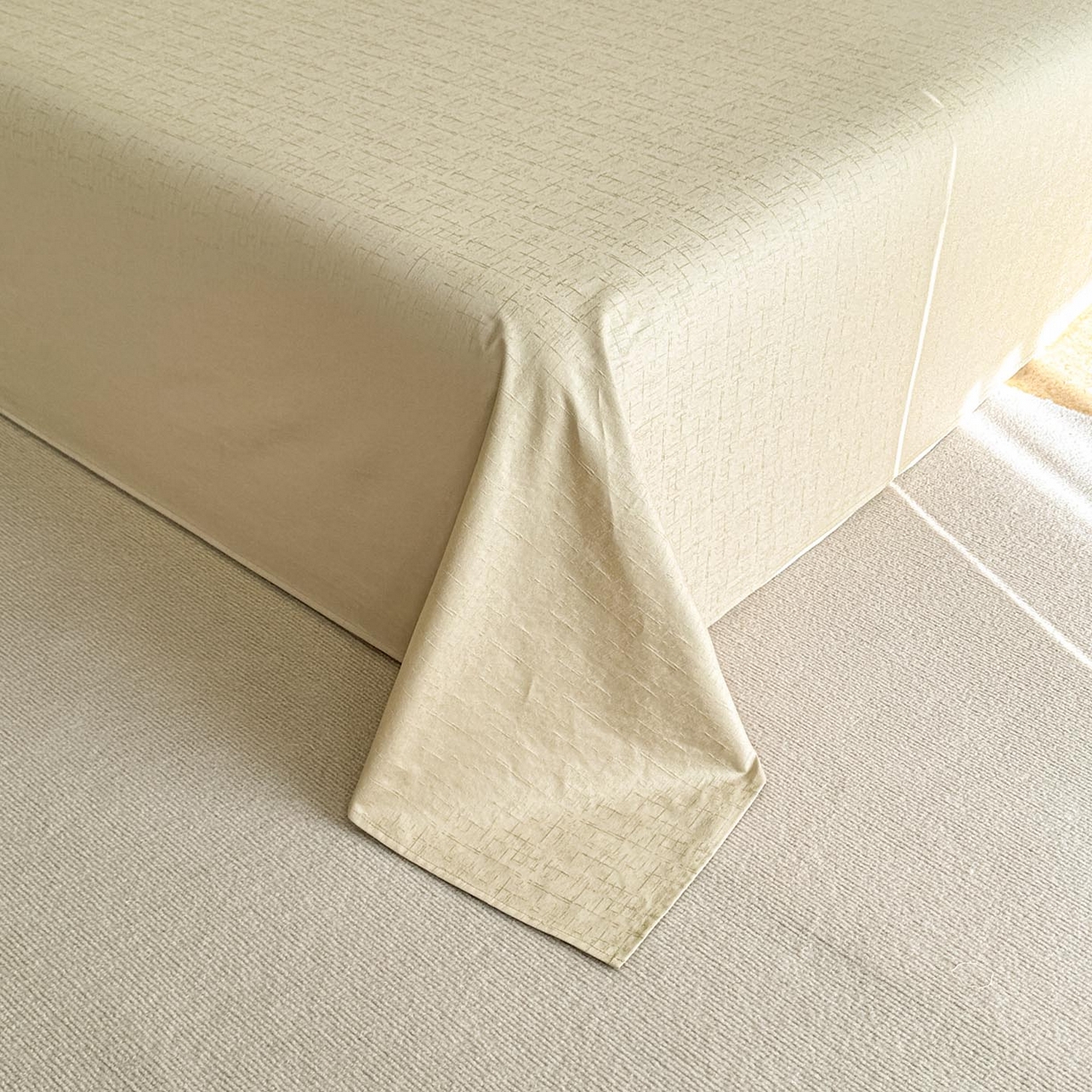 91家纺网 家纺一手货源 找家纺 涵宸家纺 2026新款全棉提花里拉系列单床单 床单-凌维-绿