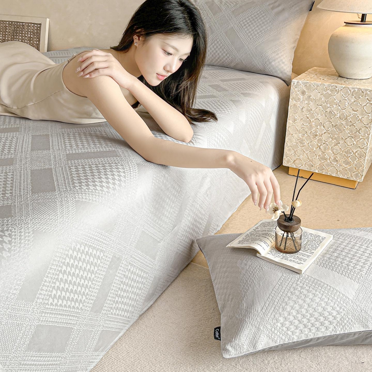 91家纺网 家纺一手货源 找家纺 涵宸家纺 2026新款全棉提花里拉系列单床单 床单-千喜格