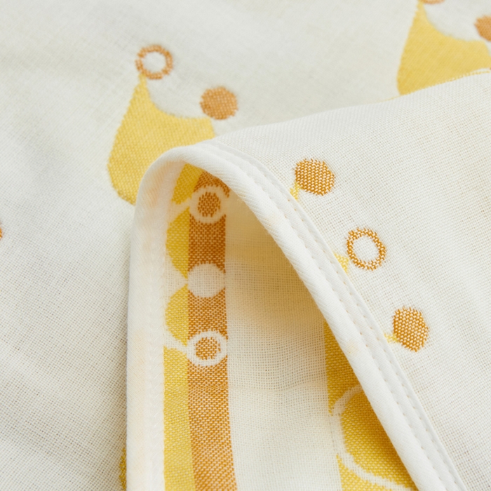 91家纺网 家纺一手货源 找家纺 朴尔家纺-毛巾被 2026新款六层纱布全棉循环小花型枕巾 皇冠金