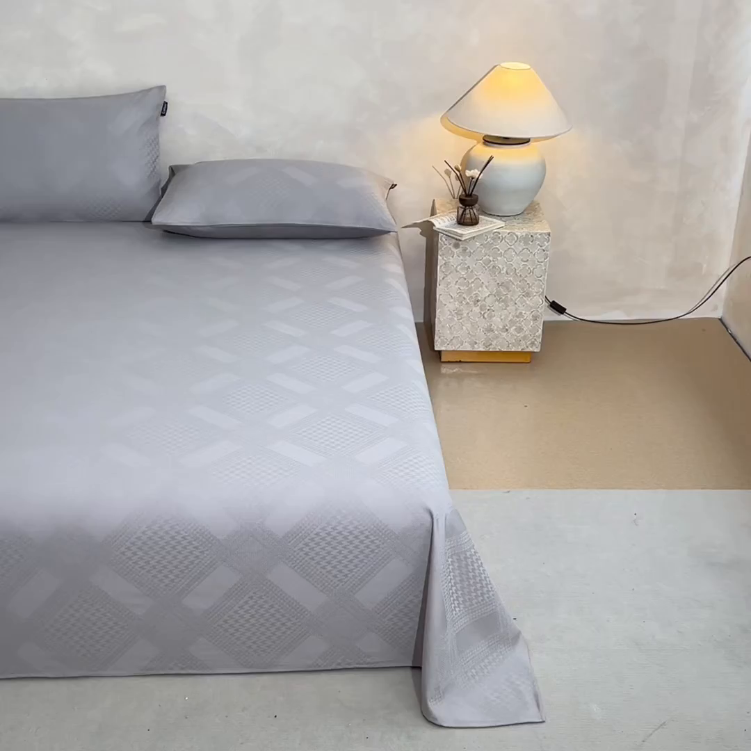 91家纺网 家纺一手货源 找家纺 涵宸家纺 2026新款全棉提花里拉系列单床单 床单-千喜格