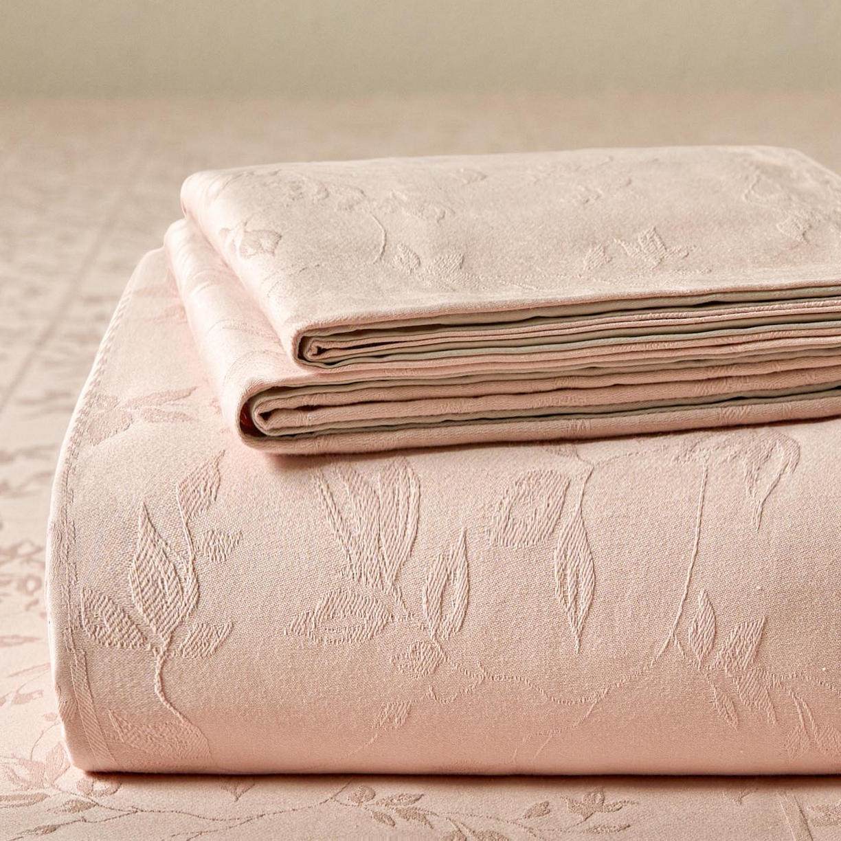 涵宸家纺 2026新款全棉提花里拉系列单床单 床单-沁语-粉金
