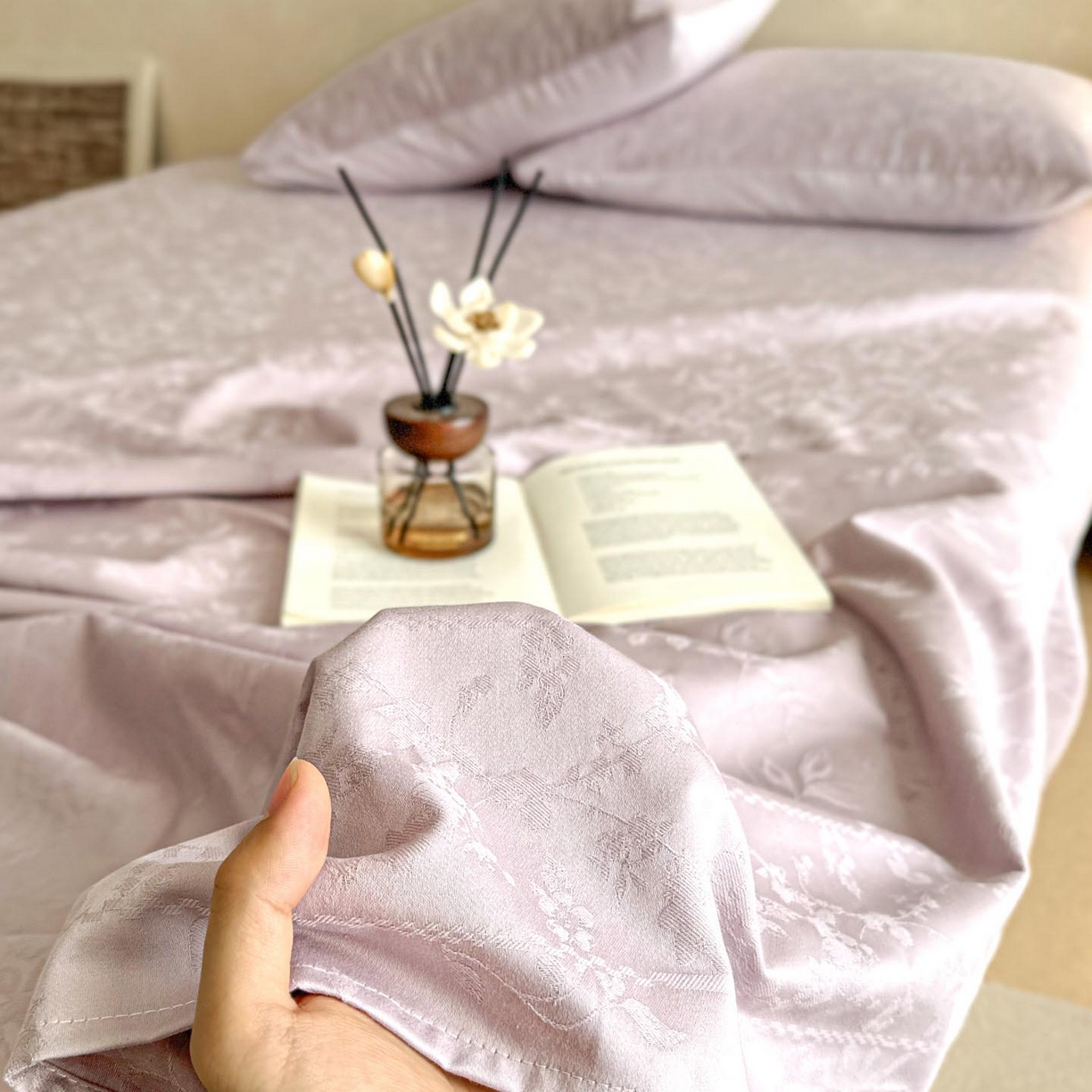 91家纺网 家纺一手货源 找家纺 涵宸家纺 2026新款全棉提花里拉系列单床单 床单-沁语-紫