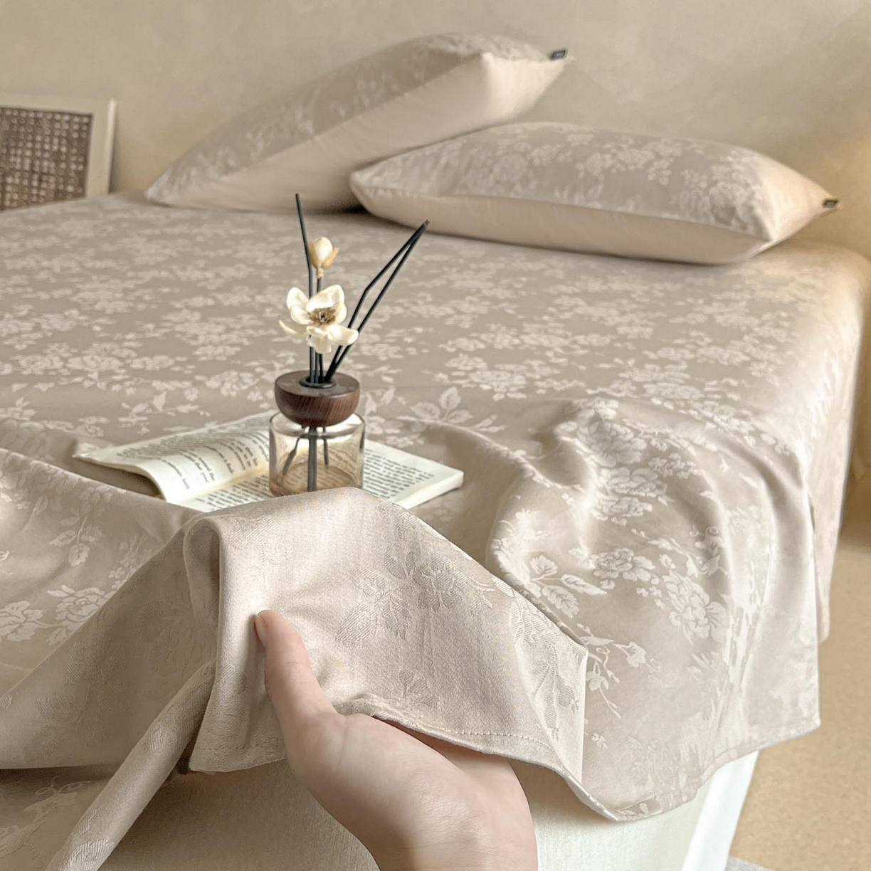 91家纺网 家纺一手货源 找家纺 涵宸家纺 2026新款全棉提花里拉系列单床单 床单-山慕色