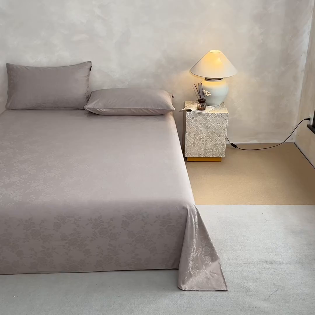 91家纺网 家纺一手货源 找家纺 涵宸家纺 2026新款全棉提花里拉系列单床单 床单-山慕色