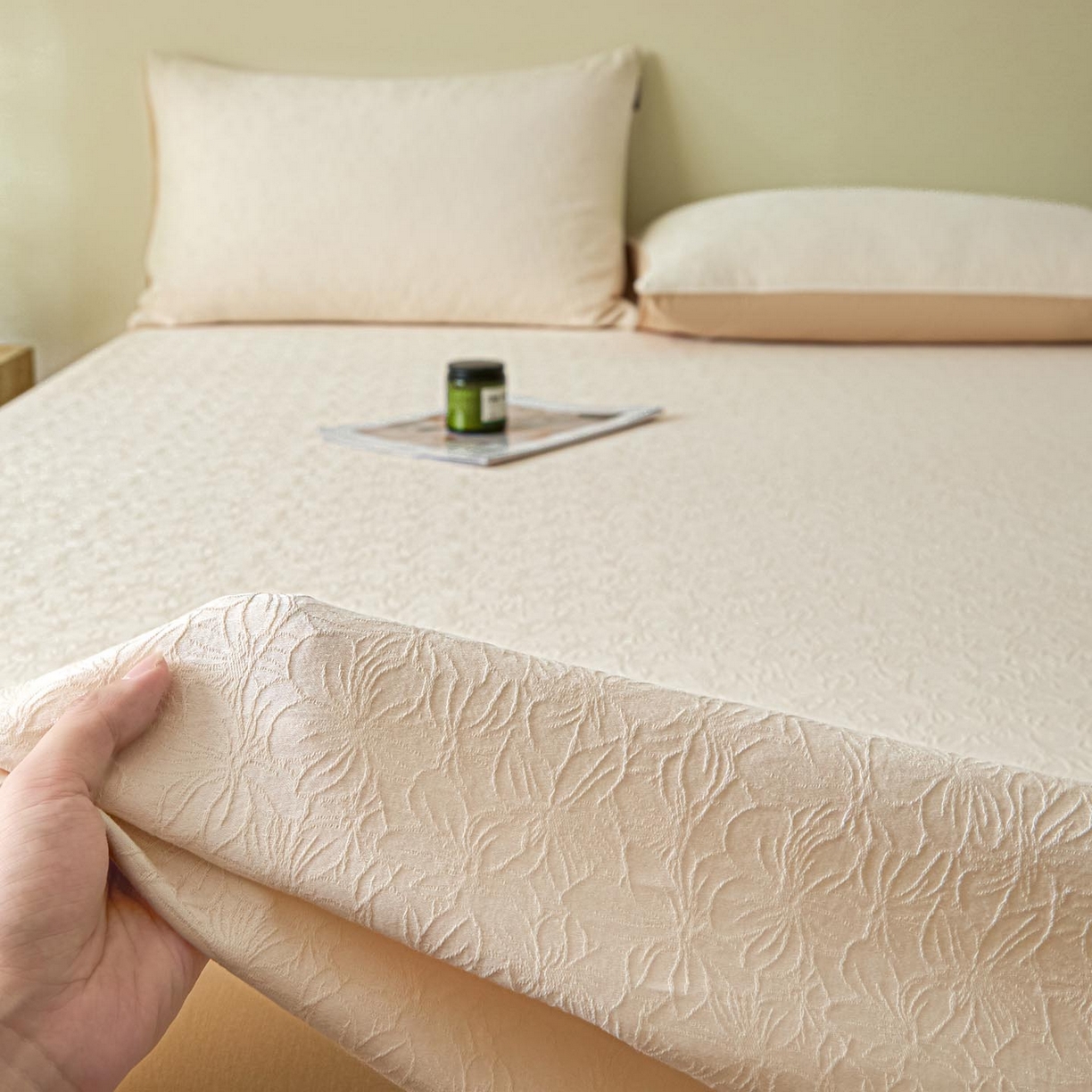 91家纺网 家纺一手货源 找家纺 涵宸家纺 2026新款全棉提花里拉系列单床单 床单-微芒