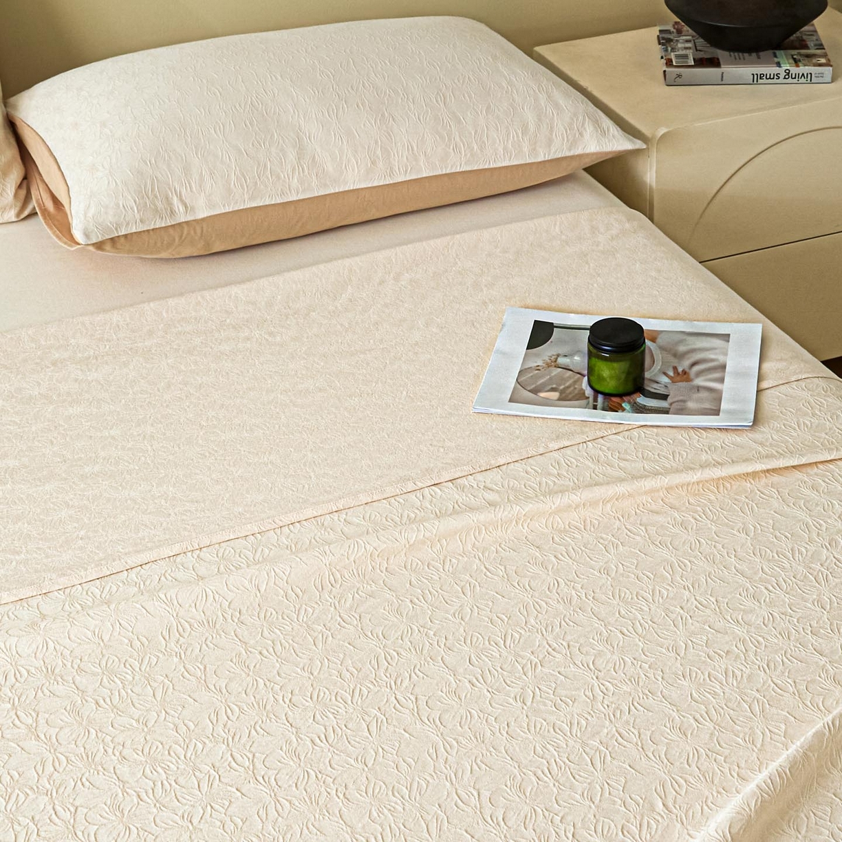 91家纺网 家纺一手货源 找家纺 涵宸家纺 2026新款全棉提花里拉系列单床单 床单-微芒