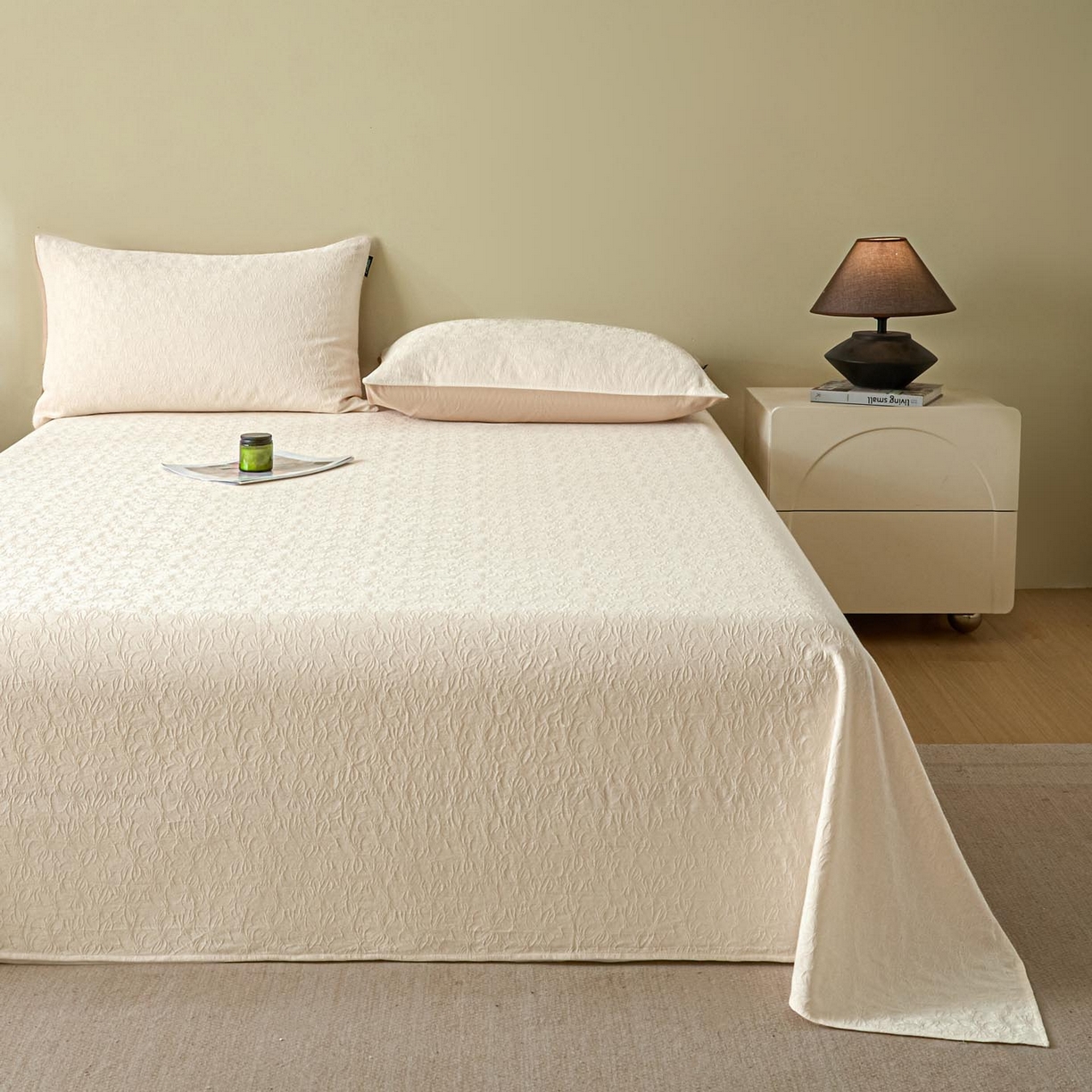 91家纺网 家纺一手货源 找家纺 涵宸家纺 2026新款全棉提花里拉系列单床单 床单-微芒