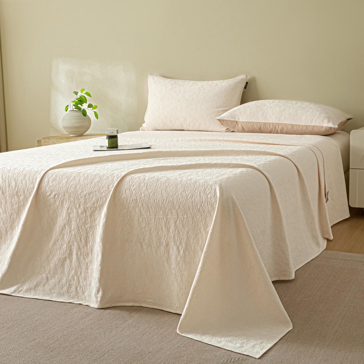 91家纺网 家纺一手货源 找家纺 涵宸家纺 2026新款全棉提花里拉系列单床单 床单-微芒