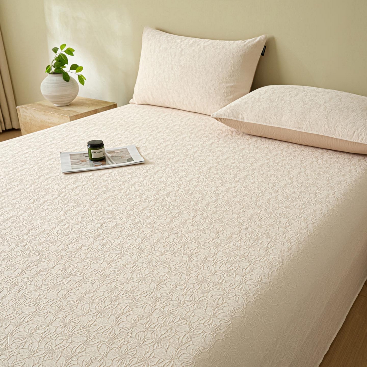 91家纺网 家纺一手货源 找家纺 涵宸家纺 2026新款全棉提花里拉系列单床单 床单-微芒