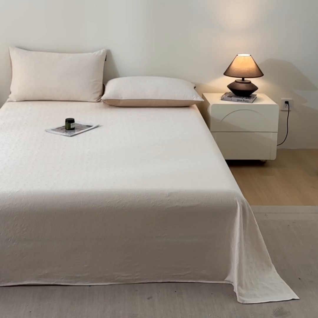 91家纺网 家纺一手货源 找家纺 涵宸家纺 2026新款全棉提花里拉系列单床单 床单-微芒