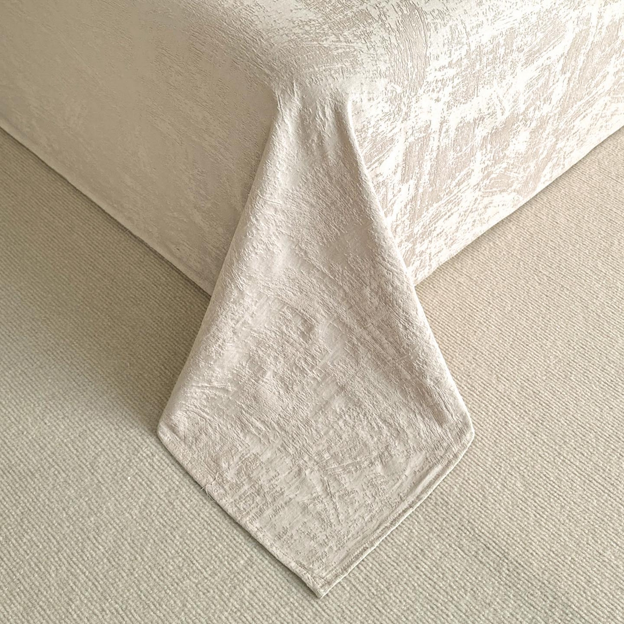 91家纺网 家纺一手货源 找家纺 涵宸家纺 2026新款全棉提花里拉系列单床单 床单-雾絮-灰