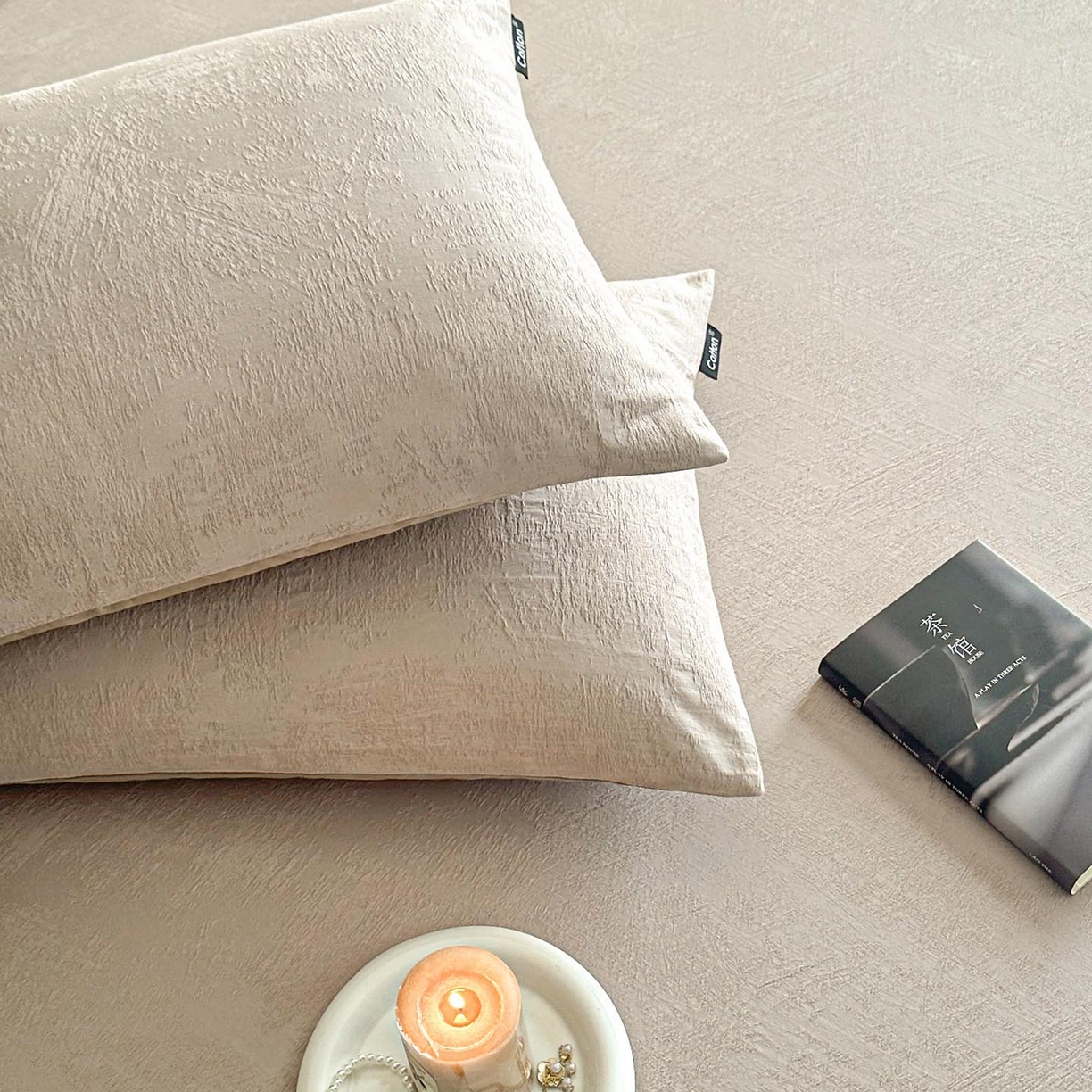 91家纺网 家纺一手货源 找家纺 涵宸家纺 2026新款全棉提花里拉系列单床单 床单-雾絮-灰