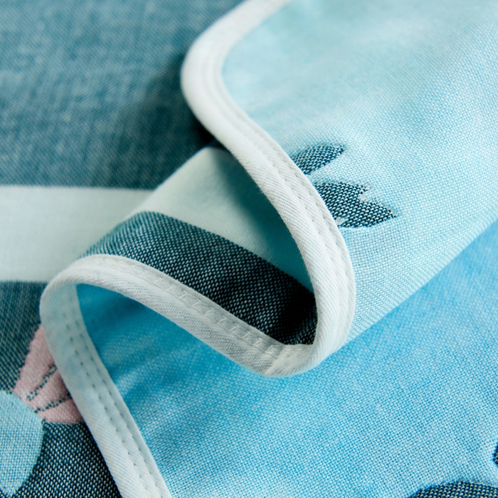 91家纺网 家纺一手货源 找家纺 朴尔家纺-毛巾被 2026新款六层纱布全棉循环小花型枕巾 多彩胡萝卜兰枕巾