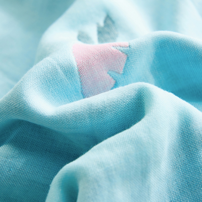 91家纺网 家纺一手货源 找家纺 朴尔家纺-毛巾被 2026新款六层纱布全棉循环小花型枕巾 多彩胡萝卜兰枕巾