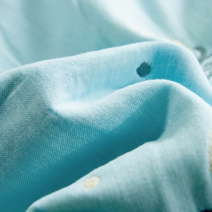 91家纺网 家纺一手货源 找家纺 朴尔家纺-毛巾被 2026新款六层纱布全棉循环小花型枕巾 清新菠萝兰枕巾