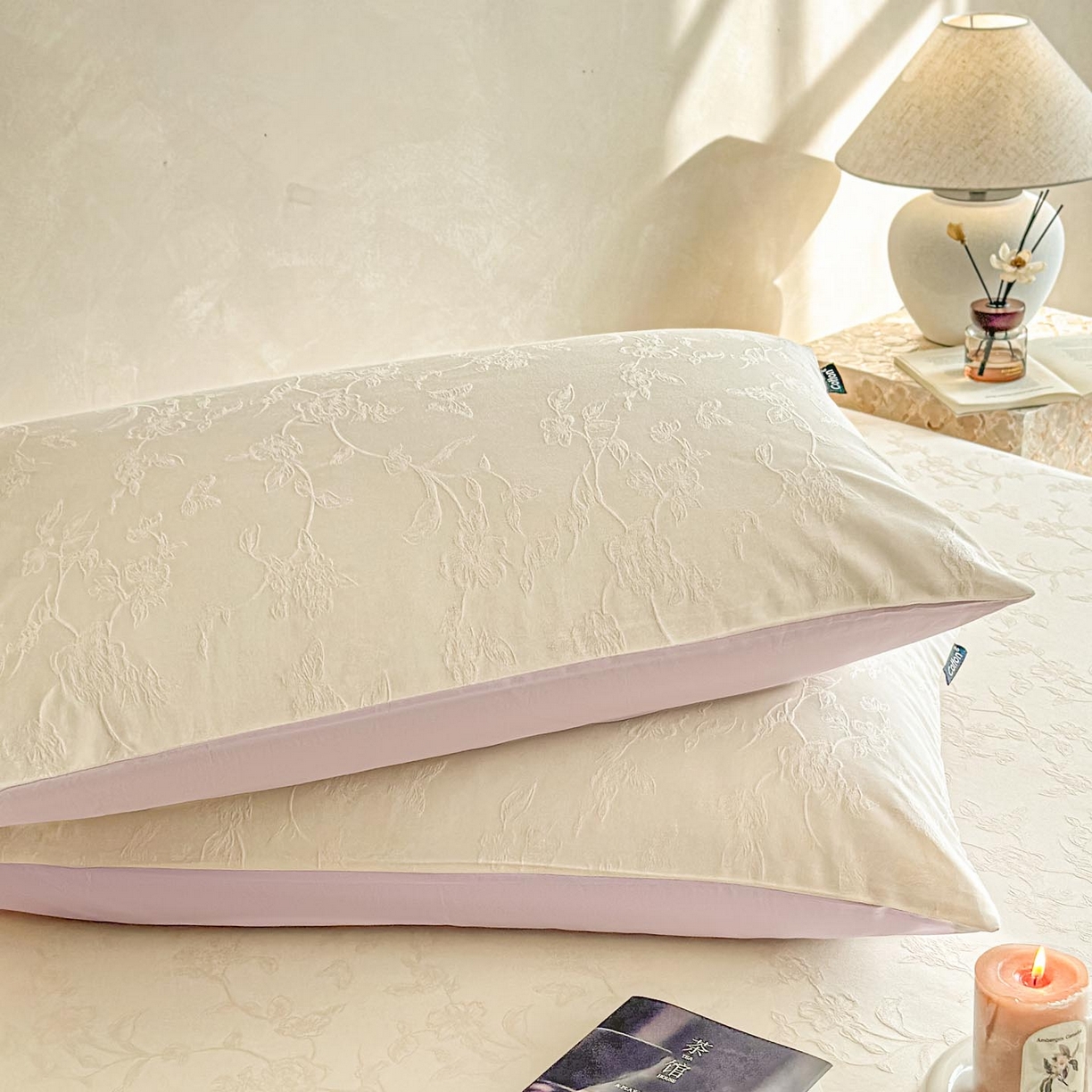 91家纺网 家纺一手货源 找家纺 涵宸家纺 2026新款全棉提花里拉系列单床单 床单-毓影-奶白