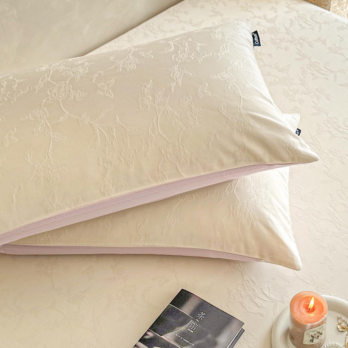 91家纺网 家纺一手货源 找家纺 涵宸家纺 2026新款全棉提花里拉系列单床单 床单-毓影-奶白