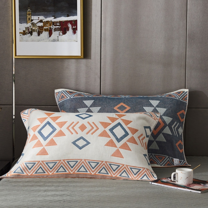 91家纺网 家纺一手货源 找家纺 （总）朴尔家纺-毛巾被 2026新款波西米亚风全棉四层纱布枕巾