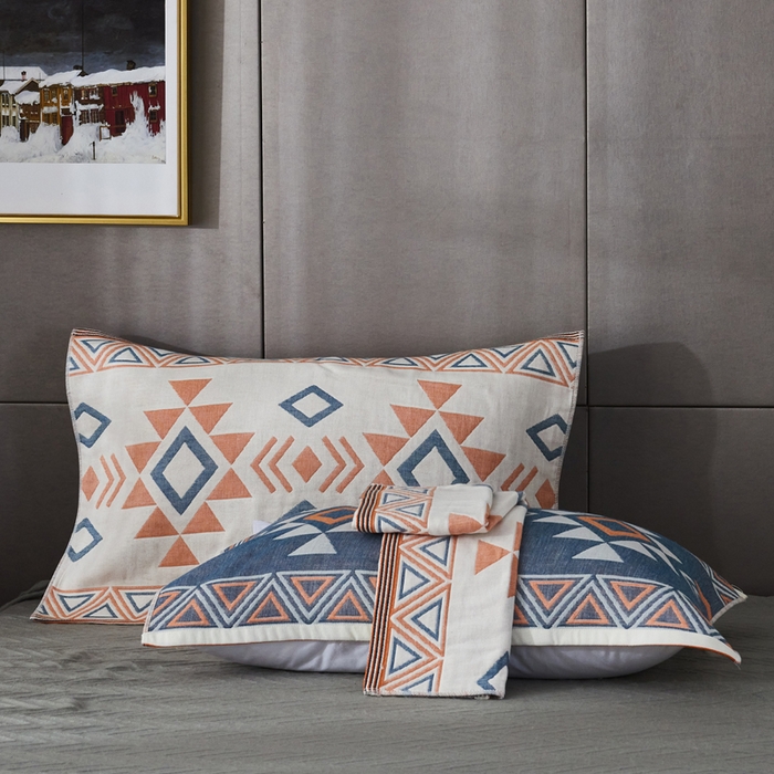 91家纺网 家纺一手货源 找家纺 朴尔家纺-毛巾被 2026新款波西米亚风全棉四层纱布枕巾 捕梦网