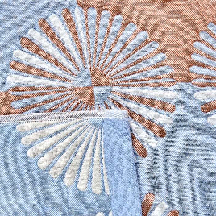 91家纺网 家纺一手货源 找家纺 朴尔家纺-毛巾被 2026新款波西米亚风全棉四层纱布枕巾 布尔乔亚兰