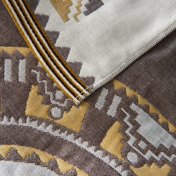 91家纺网 家纺一手货源 找家纺 朴尔家纺-毛巾被 2026新款波西米亚风全棉四层纱布枕巾 秘密驼