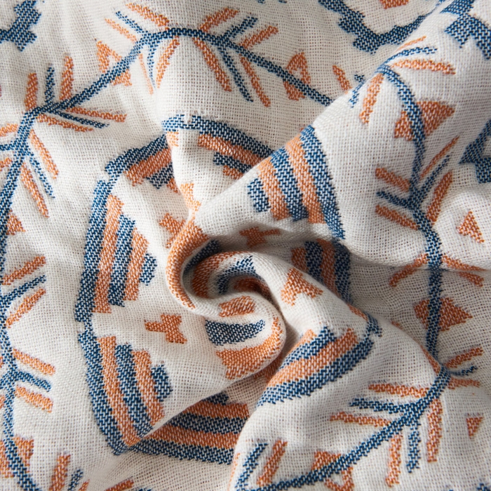 91家纺网 家纺一手货源 找家纺 朴尔家纺-毛巾被 2026新款波西米亚风全棉四层纱布枕巾 圆盘花