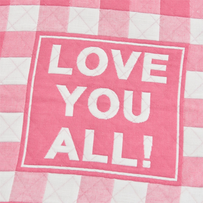 91家纺网 家纺一手货源 找家纺 朴尔家纺-毛巾被 2026新款三层纱布枕巾确认版 爱情方格-粉