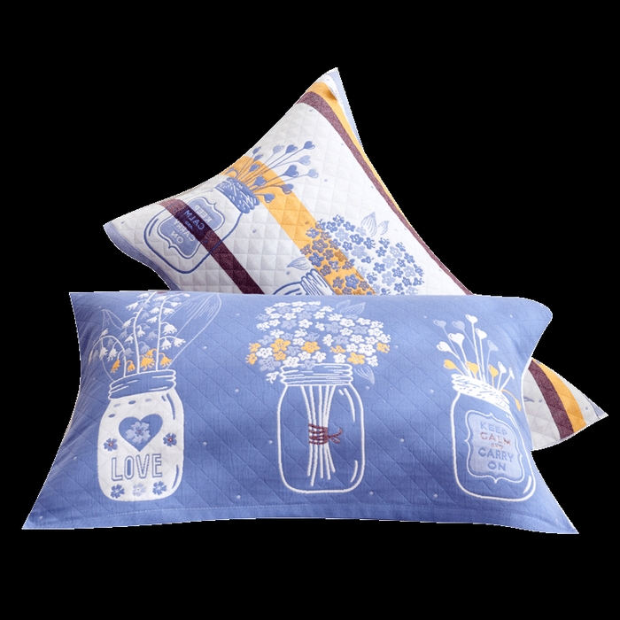 91家纺网 家纺一手货源 找家纺 朴尔家纺-毛巾被 2026新款三层纱布枕巾确认版 瓶中花-兰