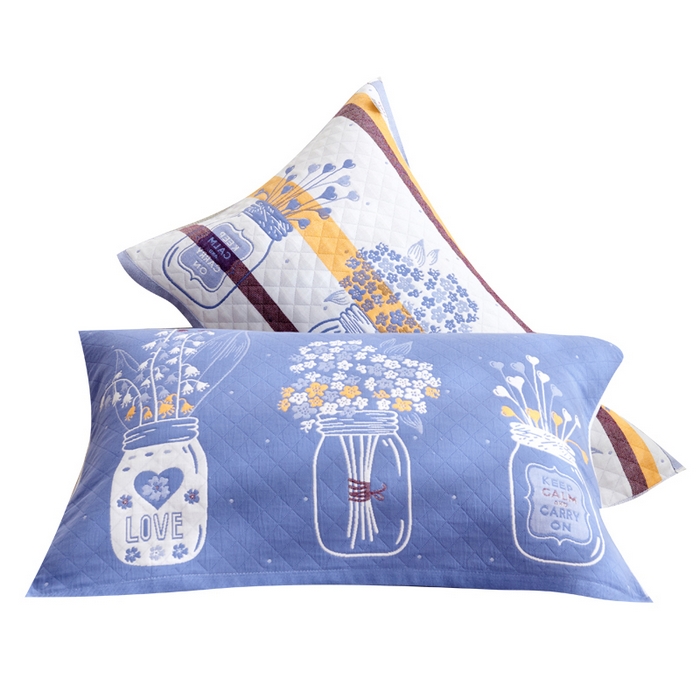 91家纺网 家纺一手货源 找家纺 朴尔家纺-毛巾被 2026新款三层纱布枕巾确认版 瓶中花-兰