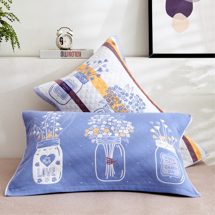 91家纺网 家纺一手货源 找家纺 朴尔家纺-毛巾被 2026新款三层纱布枕巾确认版 瓶中花-兰