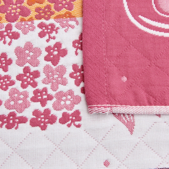 91家纺网 家纺一手货源 找家纺 朴尔家纺-毛巾被 2026新款三层纱布枕巾确认版 瓶中花-嫩粉