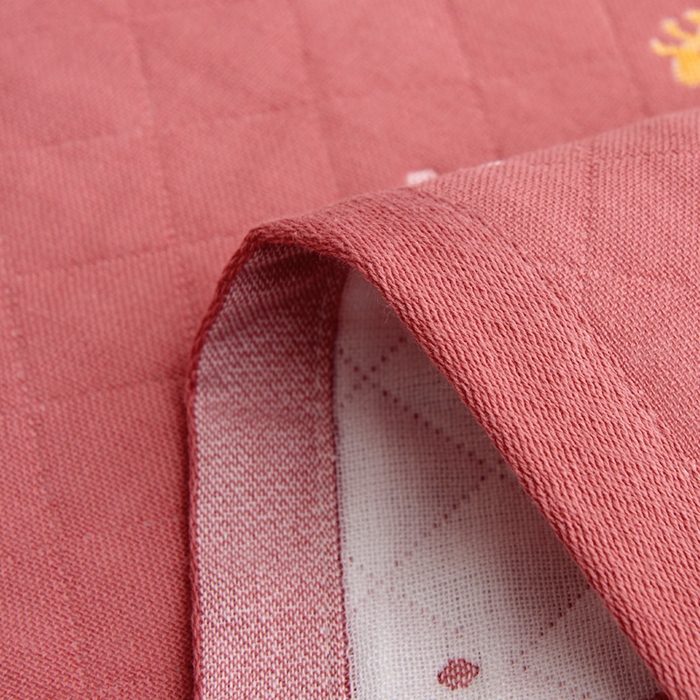 91家纺网 家纺一手货源 找家纺 朴尔家纺-毛巾被 2026新款三层纱布枕巾确认版 瓶中花-深粉