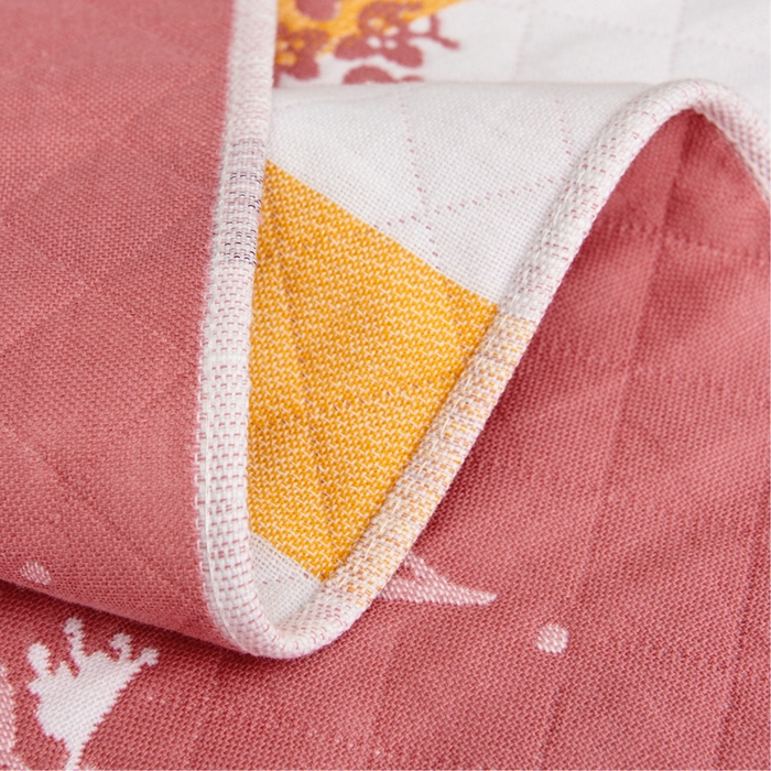 91家纺网 家纺一手货源 找家纺 朴尔家纺-毛巾被 2026新款三层纱布枕巾确认版 瓶中花-深粉