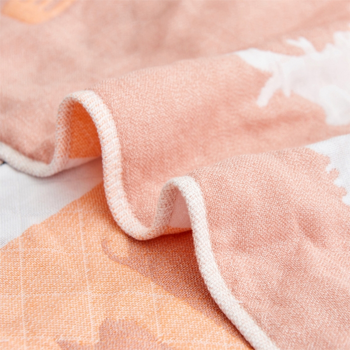 91家纺网 家纺一手货源 找家纺 朴尔家纺-毛巾被 2026新款三层纱布枕巾确认版 仙林小鹿-粉