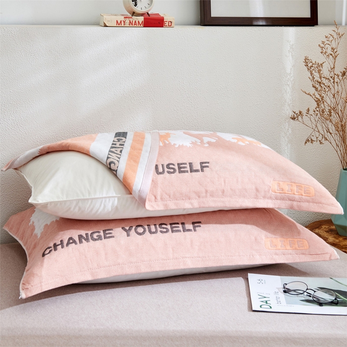 91家纺网 家纺一手货源 找家纺 朴尔家纺-毛巾被 2026新款三层纱布枕巾确认版 仙林小鹿-粉