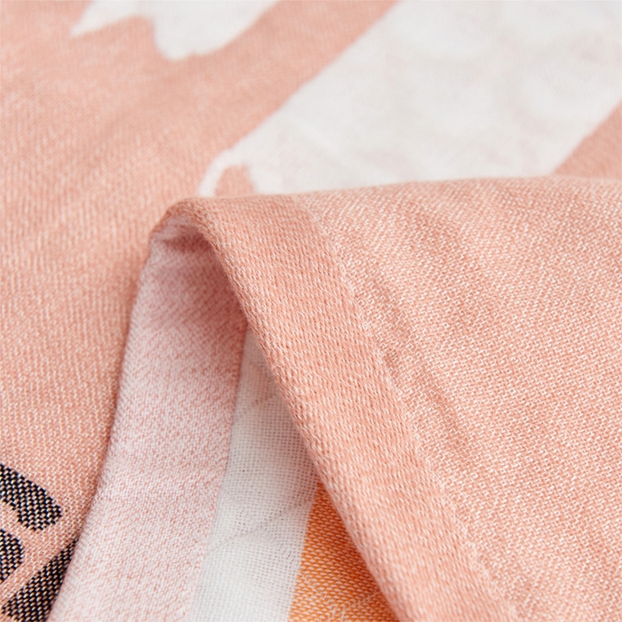 91家纺网 家纺一手货源 找家纺 朴尔家纺-毛巾被 2026新款三层纱布枕巾确认版 仙林小鹿-粉