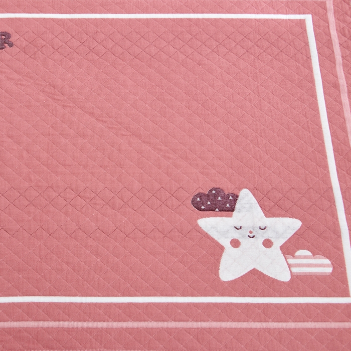 91家纺网 家纺一手货源 找家纺 朴尔家纺-毛巾被 2026新款三层纱布枕巾确认版 小星星-粉