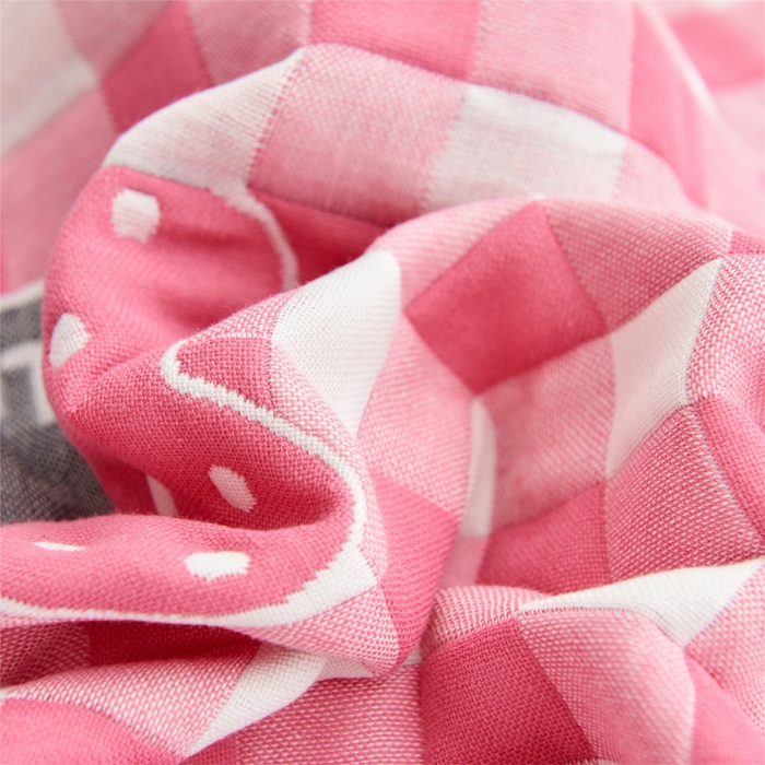 91家纺网 家纺一手货源 找家纺 朴尔家纺-毛巾被 2026新款三层纱布枕巾确认版 云朵-粉