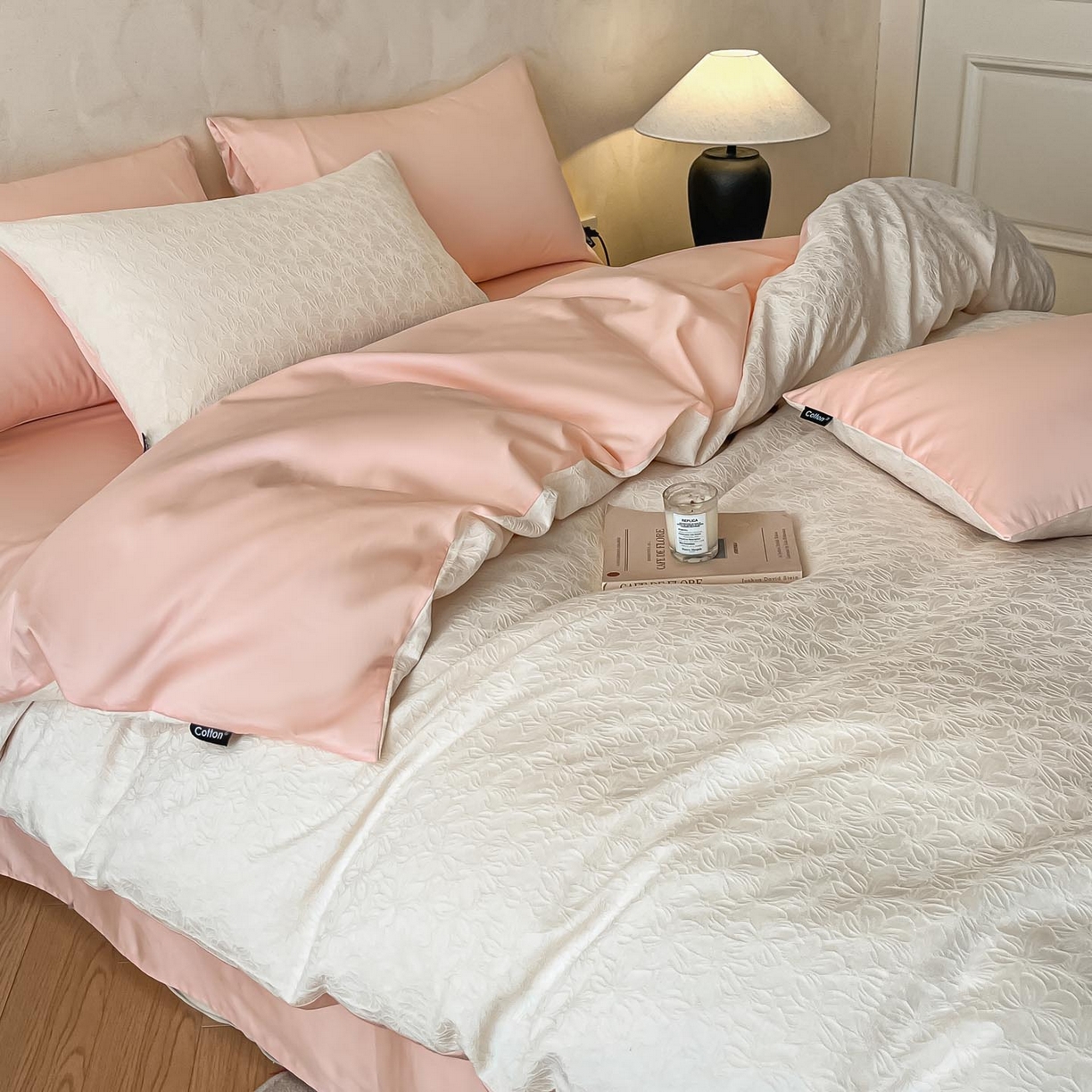 91家纺网 家纺一手货源 找家纺 涵宸家纺 2026新款全棉提花里拉系列四件套 微芒