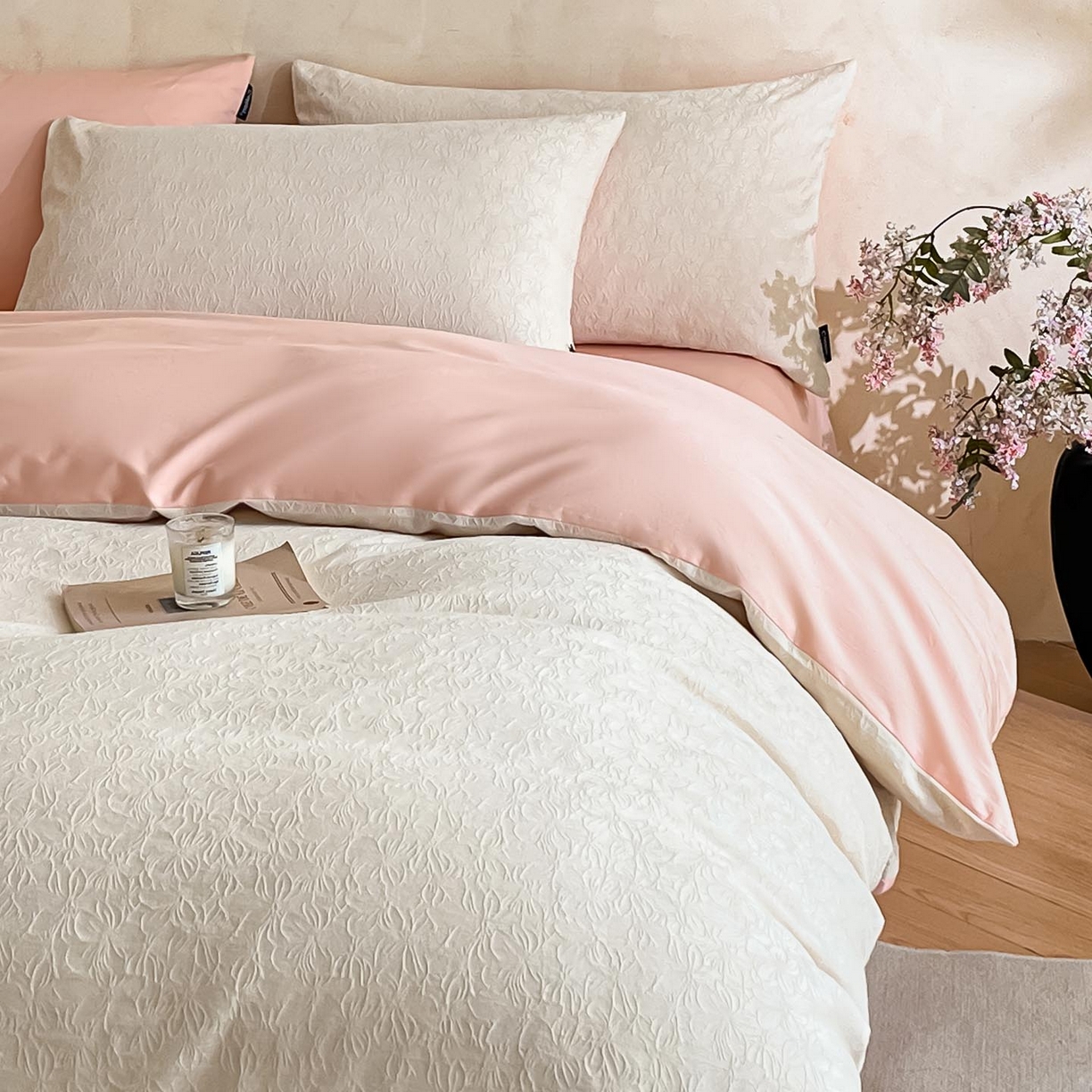 91家纺网 家纺一手货源 找家纺 涵宸家纺 2026新款全棉提花里拉系列四件套 微芒