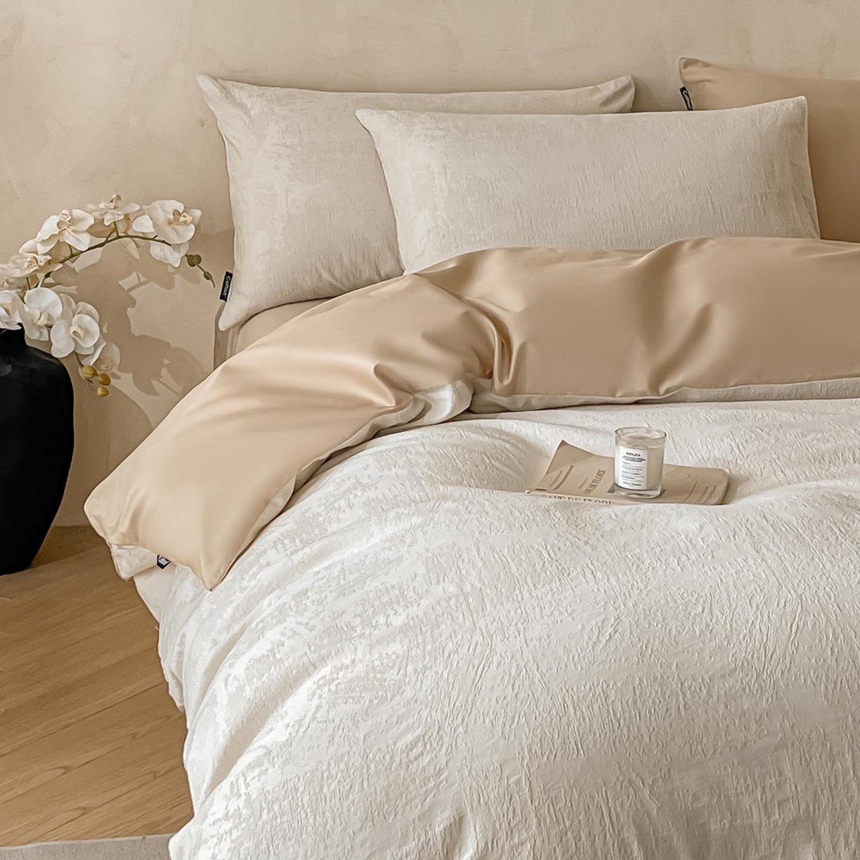 91家纺网 家纺一手货源 找家纺 涵宸家纺 2026新款全棉提花里拉系列四件套 雾絮-奶白