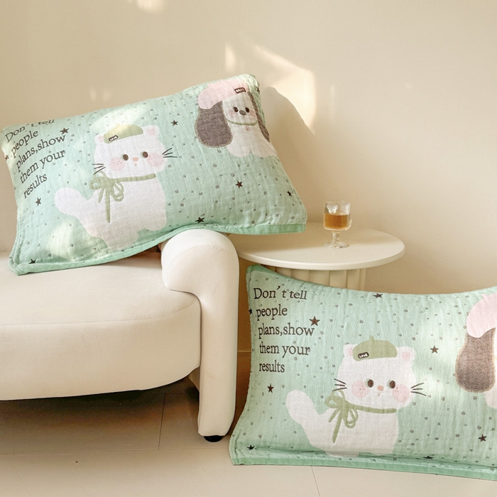 91家纺网 家纺一手货源 找家纺 （总）朴尔家纺-毛巾被 2026新款全棉欣软系列定位四层加厚柔软纱布枕巾